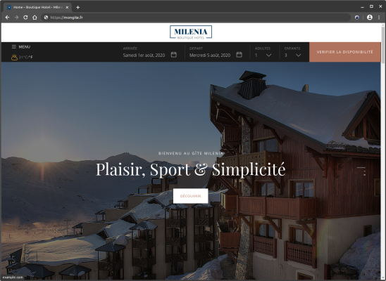 Image Site de réservation pour hotel et gîtes - Exemple de page d'accueil